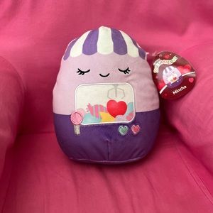Valentine Squishmallow Mincha the Purple Claw Machine with Hearts